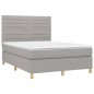 vidaXL Cama box spring con colchón tela gris claro 140x200 cm vidaXL Cama box spring con colchón tela gris claro 140x200 cm