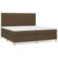 vidaXL Cama box spring con colchón tela marrón oscuro 200x200 cm vidaXL Cama box spring con colchón tela marrón oscuro 200x200 cm