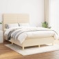 vidaXL Cama box spring con colchón tela color crema 140x200 cm vidaXL Cama box spring con colchón tela color crema 140x200 cm