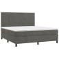 vidaXL Cama box spring con colchón terciopelo gris oscuro 160x200 cm vidaXL Cama box spring con colchón terciopelo gris oscuro 160x200 cm
