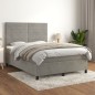 vidaXL Cama box spring con colchón terciopelo gris claro 140x200 cm vidaXL Cama box spring con colchón terciopelo gris claro 140x200 cm