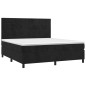 vidaXL Cama box spring con colchón terciopelo negro 180x200 cm vidaXL Cama box spring con colchón terciopelo negro 180x200 cm