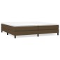 vidaXL Cama box spring con colchón tela marrón oscuro 200x200 cm