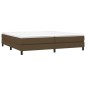 vidaXL Cama box spring con colchón tela marrón oscuro 200x200 cm