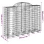 vidaXL Cestas gaviones 40 uds forma de arco hierro 200x50x140/160 cm