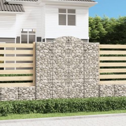 vidaXL Cestas de gaviones 15 uds forma de arco hierro 200x50x200/220cm
