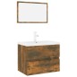 vidaXL Set de muebles de baño madera contrachapada color roble ahumado vidaXL Set de muebles de baño madera contrachapada color roble ahumado