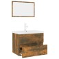 vidaXL Set de muebles de baño madera contrachapada color roble ahumado vidaXL Set de muebles de baño madera contrachapada color roble ahumado