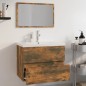 vidaXL Set de muebles de baño madera contrachapada color roble ahumado vidaXL Set de muebles de baño madera contrachapada color roble ahumado