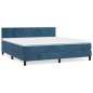 vidaXL Cama box spring con colchón terciopelo azul oscuro 160x200 cm vidaXL Cama box spring con colchón terciopelo azul oscuro 160x200 cm