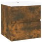 vidaXL Mueble de baño con lavabo madera contrachapada roble ahumado vidaXL Mueble de baño con lavabo madera contrachapada roble ahumado