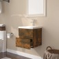vidaXL Mueble de baño con lavabo madera contrachapada roble ahumado vidaXL Mueble de baño con lavabo madera contrachapada roble ahumado