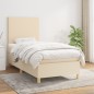 vidaXL Cama box spring con colchón tela color crema 90x200 cm vidaXL Cama box spring con colchón tela color crema 90x200 cm