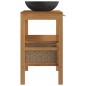 vidaXL Mueble tocador madera teca maciza con lavabo de mármol negro vidaXL Mueble tocador madera teca maciza con lavabo de mármol negro
