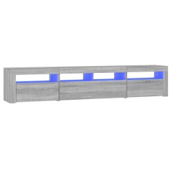 vidaXL Mueble de TV con luces LED gris Sonoma 210x35x40 cm