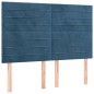 vidaXL Cabecero con luces LED terciopelo azul oscuro 144x5x118/128 cm