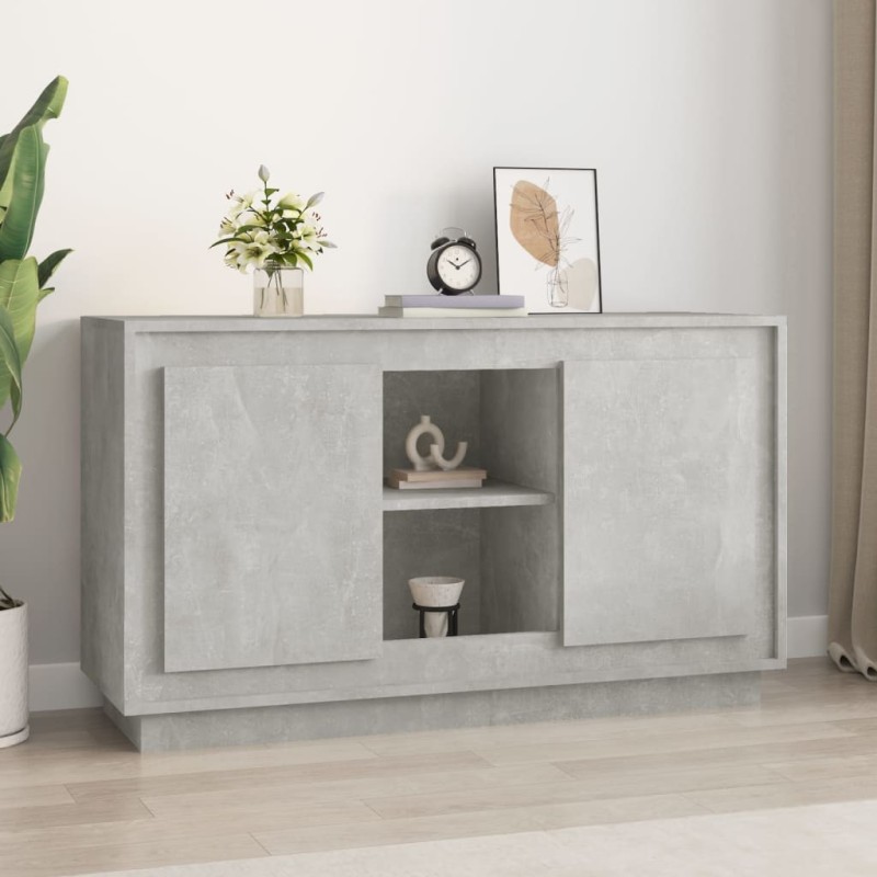 vidaXL Aparador de madera contrachapada gris hormigón 102x35x60 cm vidaXL Aparador de madera contrachapada gris hormigón 102x35x60 cm