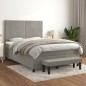 vidaXL Cama box spring con colchón terciopelo gris claro 140x190 cm vidaXL Cama box spring con colchón terciopelo gris claro 140x190 cm