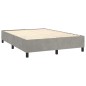 vidaXL Cama box spring con colchón terciopelo gris claro 140x190 cm vidaXL Cama box spring con colchón terciopelo gris claro 140x190 cm