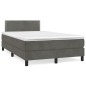 vidaXL Cama box spring con colchón terciopelo gris oscuro 120x200 cm vidaXL Cama box spring con colchón terciopelo gris oscuro 120x200 cm