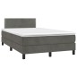 vidaXL Cama box spring con colchón terciopelo gris oscuro 120x200 cm vidaXL Cama box spring con colchón terciopelo gris oscuro 120x200 cm
