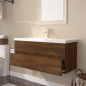 vidaXL Mueble de baño con lavabo madera contrachapada marrón roble vidaXL Mueble de baño con lavabo madera contrachapada marrón roble