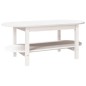 vidaXL Mesa de centro de madera maciza de pino blanco 110x55x45 cm vidaXL Mesa de centro de madera maciza de pino blanco 110x55x45 cm