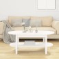 vidaXL Mesa de centro de madera maciza de pino blanco 110x55x45 cm vidaXL Mesa de centro de madera maciza de pino blanco 110x55x45 cm