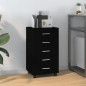 vidaXL Cajonera con ruedas madera contrachapada negro vidaXL Cajonera con ruedas madera contrachapada negro