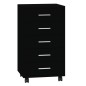 vidaXL Cajonera con ruedas madera contrachapada negro vidaXL Cajonera con ruedas madera contrachapada negro