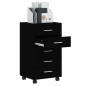 vidaXL Cajonera con ruedas madera contrachapada negro vidaXL Cajonera con ruedas madera contrachapada negro
