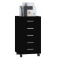 vidaXL Cajonera con ruedas madera contrachapada negro vidaXL Cajonera con ruedas madera contrachapada negro