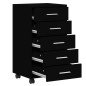 vidaXL Cajonera con ruedas madera contrachapada negro vidaXL Cajonera con ruedas madera contrachapada negro