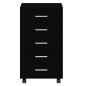 vidaXL Cajonera con ruedas madera contrachapada negro vidaXL Cajonera con ruedas madera contrachapada negro