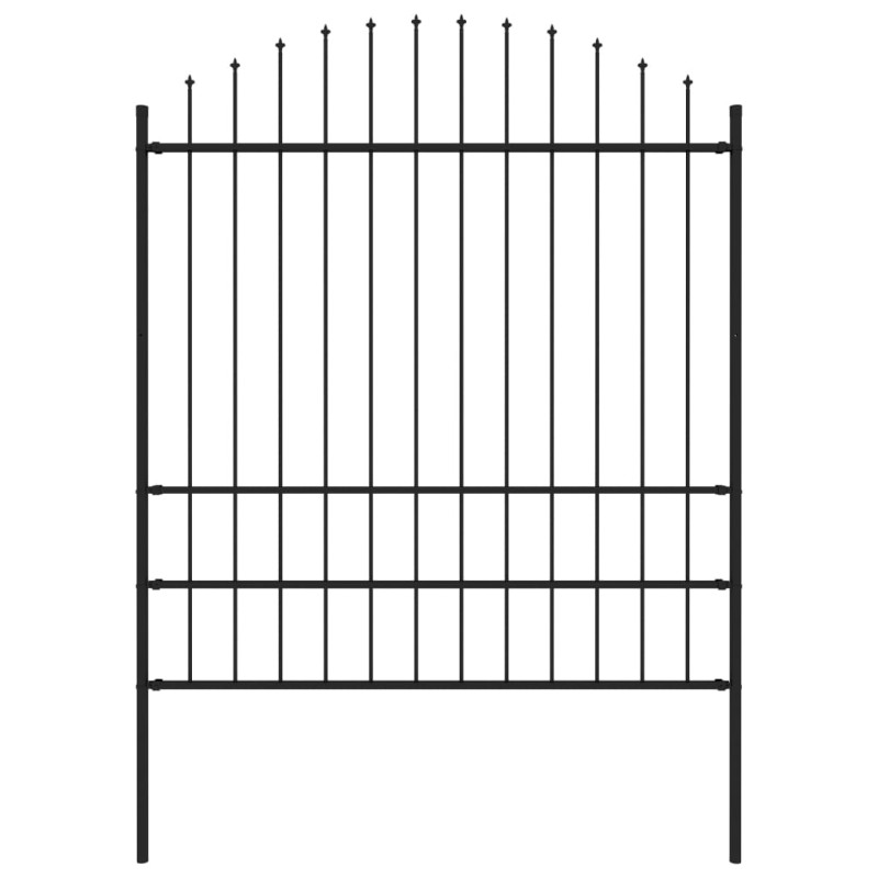 vidaXL Valla de jardín con puntas acero negro (1,75-2)x1,7 m vidaXL Valla de jardín con puntas acero negro (1,75-2)x1,7 m