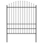 vidaXL Valla de jardín con puntas acero negro (1,75-2)x1,7 m vidaXL Valla de jardín con puntas acero negro (1,75-2)x1,7 m