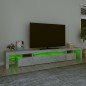 vidaXL Mueble de TV con luces LED gris hormigón 260x36,5x40 cm vidaXL Mueble de TV con luces LED gris hormigón 260x36,5x40 cm