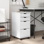 vidaXL Cajonera con ruedas MOSS madera maciza de pino blanco vidaXL Cajonera con ruedas MOSS madera maciza de pino blanco