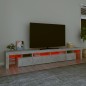 vidaXL Mueble de TV con luces LED gris hormigón 260x36,5x40 cm vidaXL Mueble de TV con luces LED gris hormigón 260x36,5x40 cm