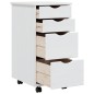 vidaXL Cajonera con ruedas MOSS madera maciza de pino blanco vidaXL Cajonera con ruedas MOSS madera maciza de pino blanco