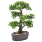 Emerald Mini bonsái de ficus artificial sobre maceta marrón 43 cm Emerald Mini bonsái de ficus artificial sobre maceta marrón 43 cm