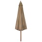 vidaXL Sombrilla de jardín con palo de madera gris topo 330 cm vidaXL Sombrilla de jardín con palo de madera gris topo 330 cm