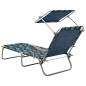 vidaXL Tumbona con toldo acero estampado de hojas vidaXL Tumbona con toldo acero estampado de hojas