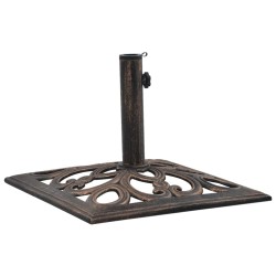 vidaXL Base de sombrilla de hierro fundido color bronce 12 kg 49 cm