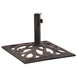 vidaXL Base de sombrilla de hierro fundido color bronce 12 kg 49 cm