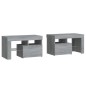 vidaXL Mesitas de noche con luces LED 2 uds gris sonoma 70x36,5x40 cm vidaXL Mesitas de noche con luces LED 2 uds gris sonoma 70x36,5x40 cm
