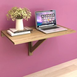 vidaXL Mesa plegable de pared color roble 100x60 cm