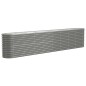 vidaXL Jardinera arriate acero recubrimiento polvo gris 332x40x68 cm vidaXL Jardinera arriate acero recubrimiento polvo gris 332x40x68 cm