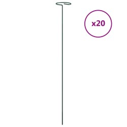 vidaXL Tutores para plantas 20 unidades acero verde oscuro 61 cm