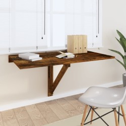 vidaXL Mesa de pared plegable contrachapada roble ahumado 100x60x56 cm